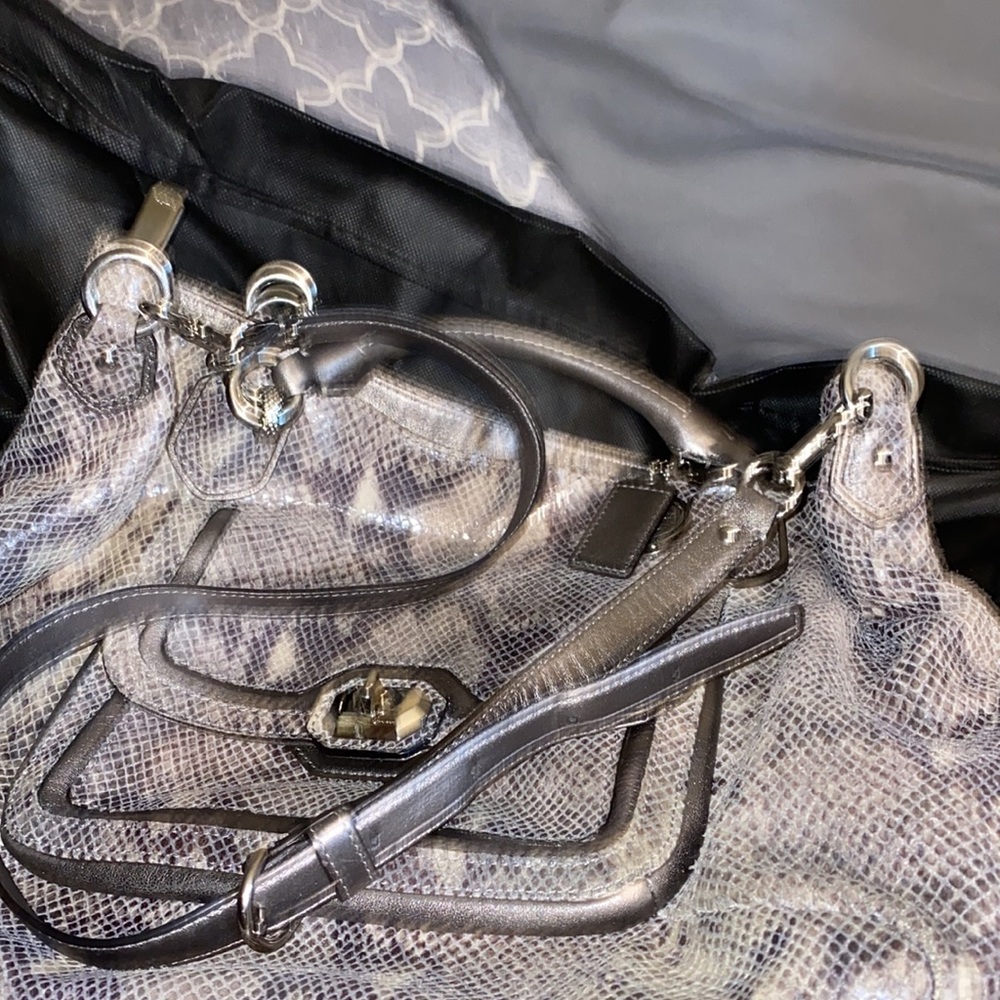 Coach-Campbell Large satchel made of exotic python leather (see photos) - Picture 16 of 16